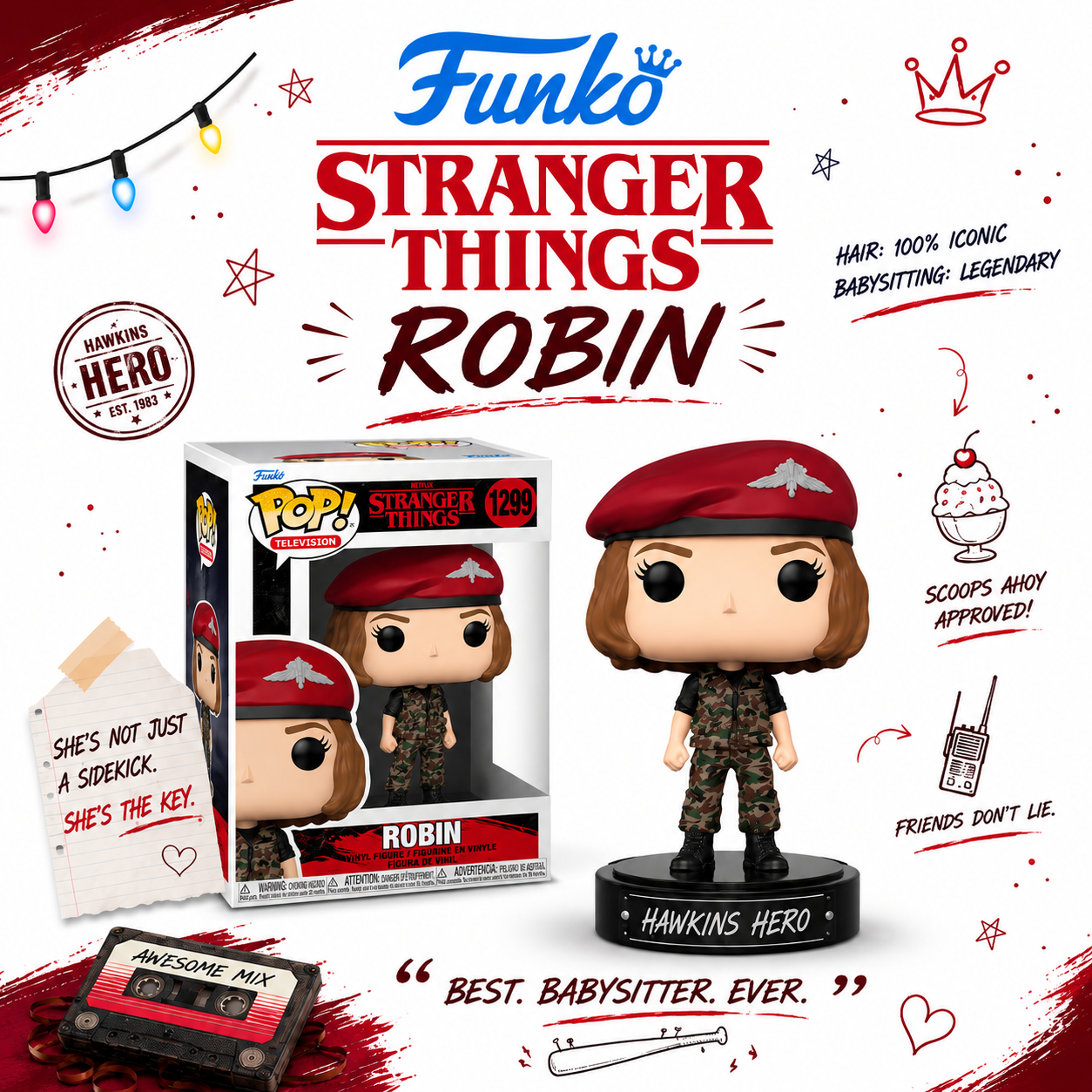 Funko Pop! Television: Stranger Things - Robin #1299 (VAULTED)