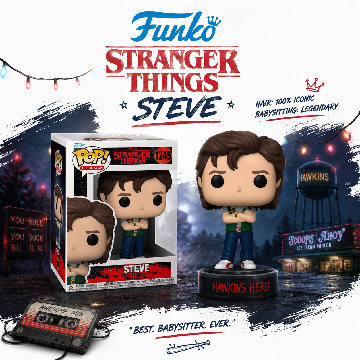 Funko Pop! Television: Stranger Things - Steve #1245 (VAULTED)