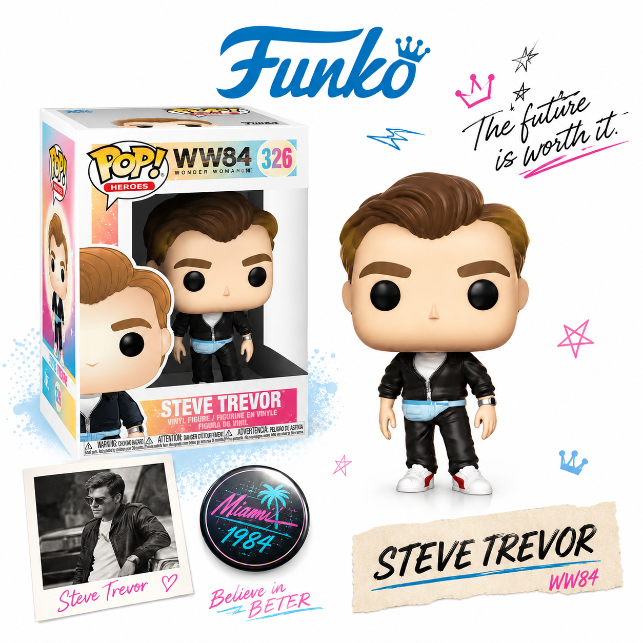 Funko POP! Steve Trevor #326 WW84 Wonder Woman DC Vinyl Figure (VAULTED)