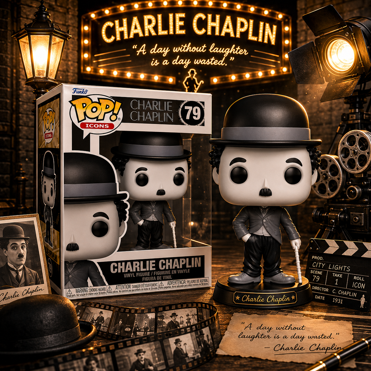 FUNKO POP: ICONS- CHARLIE CHAPLIN #79